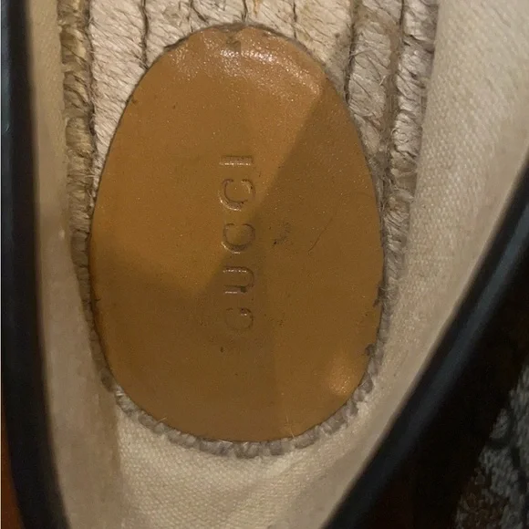 Gucci Logo Espadrille Flat Bees size 37.5 - Picture 15 of 16